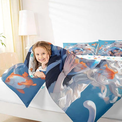 Erosebridal Japanese Girl Comforter 3D Printed Design Bedding Comforters & Sets for Kids Girls Boys - Anime Gifts, Cartoon Design Duvet Insert Kawaii Anime Girls Decorations Quilt Full 3Pcs