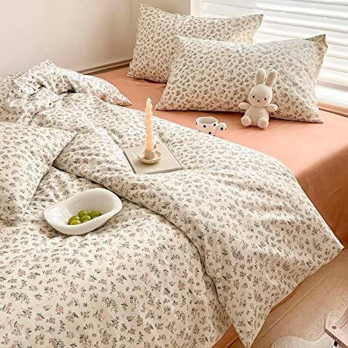 Boho Floral Comforter Set Twin XL Garden Style Bohemian Flowers Comforter for Twin XL Bed Fluffy Soft Girl Floral Bedding Comforter with 2 Pillowcases Vintage Botanical Comforter Set All Season