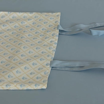 VM VOUGEMARKET White Blue Duvet Cover Twin Garden Style Blue Flower Duvet Cover 100% Cotton Grid Comforter Cover with 2 Bow Ties Pillowcases Botanical Cottagecore Bedding Sets