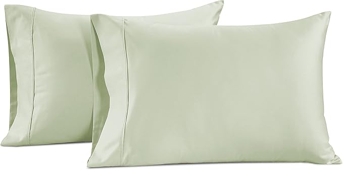 LANE LINEN Pillow Case Covers King Set of 2 100% Egyptian Cotton Sateen Soft Cool & Smooth 1000 Thread Count Cases - Mineral