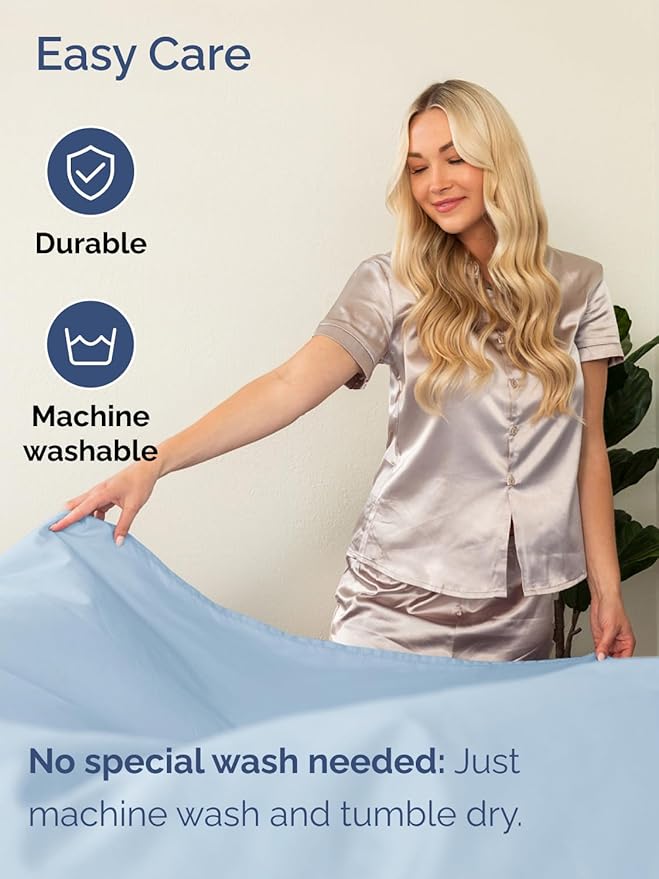 Extra Deep Queen Sheet Set - 6 Piece Breathable and Cooling Sheets - Hotel Luxury Bedding for Women, Men, Kids & Teens - Easy Secure Fit - Soft, Wrinkle Free and Comfy - Extra Deep Pockets - Sky Blue