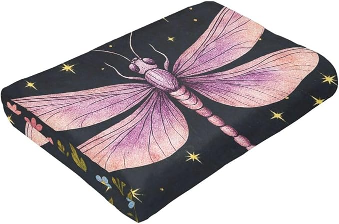Gothic Dragonfly Blanket Super Soft Warm Fluffy Fleece Flannel Insect Throw Blanket Cozy Fuzzy Plush Stuff Bedding Blankets Gifts for Women Kids Boys Girls Adults 50"X40"