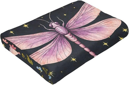 Gothic Dragonfly Blanket Super Soft Warm Fluffy Fleece Flannel Insect Throw Blanket Cozy Fuzzy Plush Stuff Bedding Blankets Gifts for Women Kids Boys Girls Adults 80"X60"