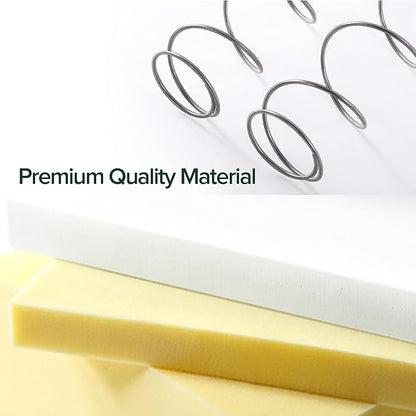 Zinus 6 Inch Foam and Spring Mattress, Queen, CertiPUR-US Certified Foams, Mattress in A Box, White