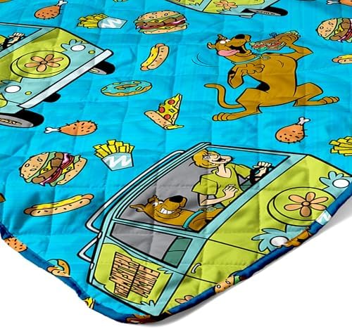 Northwest Warner Bros Scooby-Doo Super Snacky Quilted Throw Blanket, Mystery Machine Themed Design, Comfy Throw, Adults Boys Girls, Soft Lightweight Bedding for Bed, or Couch, 60 x 80 inches