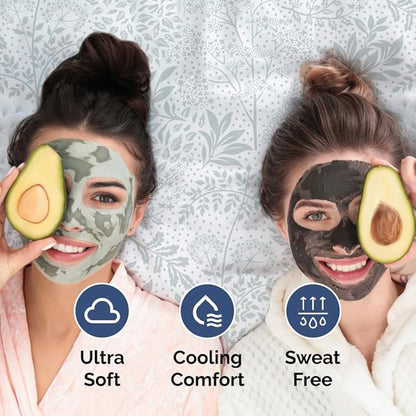 Floral Sheets - Grey Floral Bed Sheet Set - 1 Flat, 1 Fitted & 2 Pillowcases w/ Deep Pockets - Comfy, Wrinkle & Fade Free - Boho Botanical Bedding - Ultra-Soft, Breathable & Cooling - Queen Size