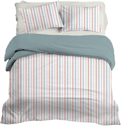 RUVANTI 100% Cotton Sheets – Split King Size Percale Bedding, Cooling & Breathable Floral Design, Durable with a Crisp, Soft & Comfortable Feel, 16" Deep Pocket, 5-Piece Set, Times