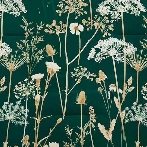 Yiran 7 Piece Comforter Set King Size, Dark Green Dandelion Floral Bedding Set, Botanical Bed in a Bag King, Soft Microfiber Complete Bedding Set with Comforter, Sheets, Pillowcases & Shams