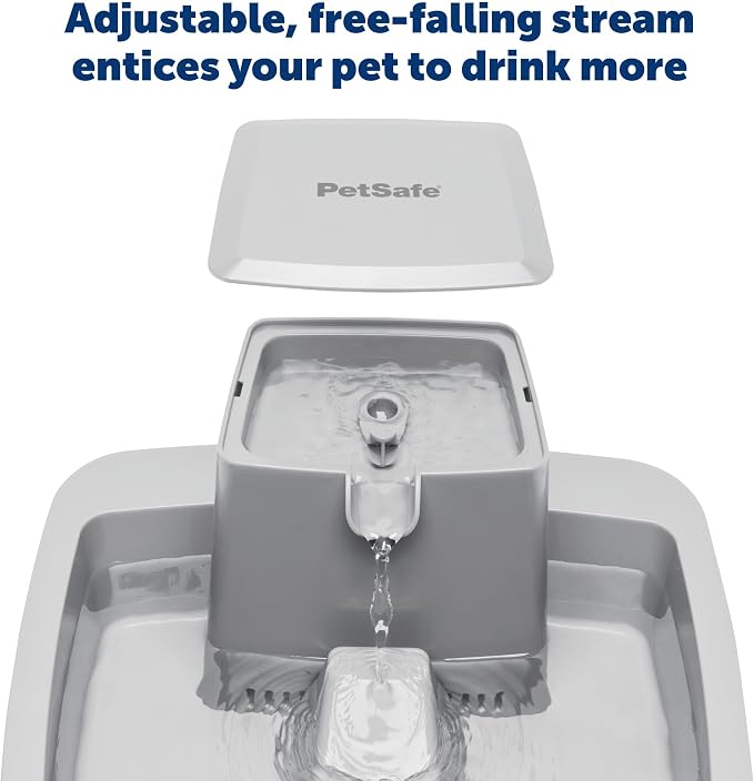 PetSafe Oasys 2 Gallon Pet Fountain | Adjustable Water Flow, Whisker-Friendly Tray, Dishwasher-Safe, Replaceable Carbon & Foam Filters Included
