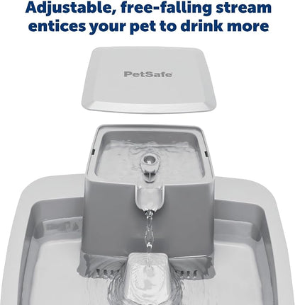 PetSafe Oasys 2 Gallon Pet Fountain | Adjustable Water Flow, Whisker-Friendly Tray, Dishwasher-Safe, Replaceable Carbon & Foam Filters Included
