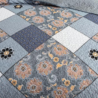 HoneiLife Queen Quilt Bedding Set - 3 Piece Microfiber Quilt Sets Reversible Bedspreads Rustic Coverlets for Queen Beds