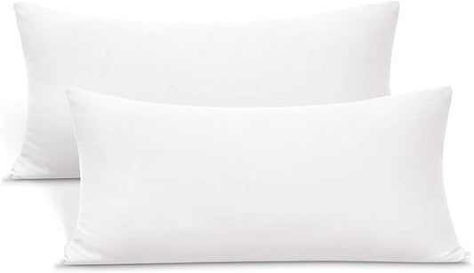 Stretch Toddler Pillowcases - Jersey Knit Travel Pillow Cases to Fit Pillows Sized 12x16, 13x18 or 14x20, Ultra Soft Envelope Closure, Small, Set of 2, White