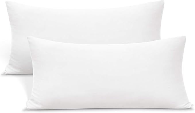 2-Pack Stretch Pillow Cases - Jersey Knit & Ultra Soft Envelope Closure Pillowcases T-Shirt Like Microfiber Blend - Suitable for 20x36/20x40 King Size Set of 2, White
