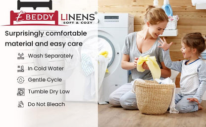 eBeddy Linens Split Corner Bed Skirt Full 18 Inch Drop – 100% Microfiber, – Platform Style, Lake Blue Solid, 3-Sided Pleated, Tailored Fit, Hidden Storage, Hotel Luxury, Washable