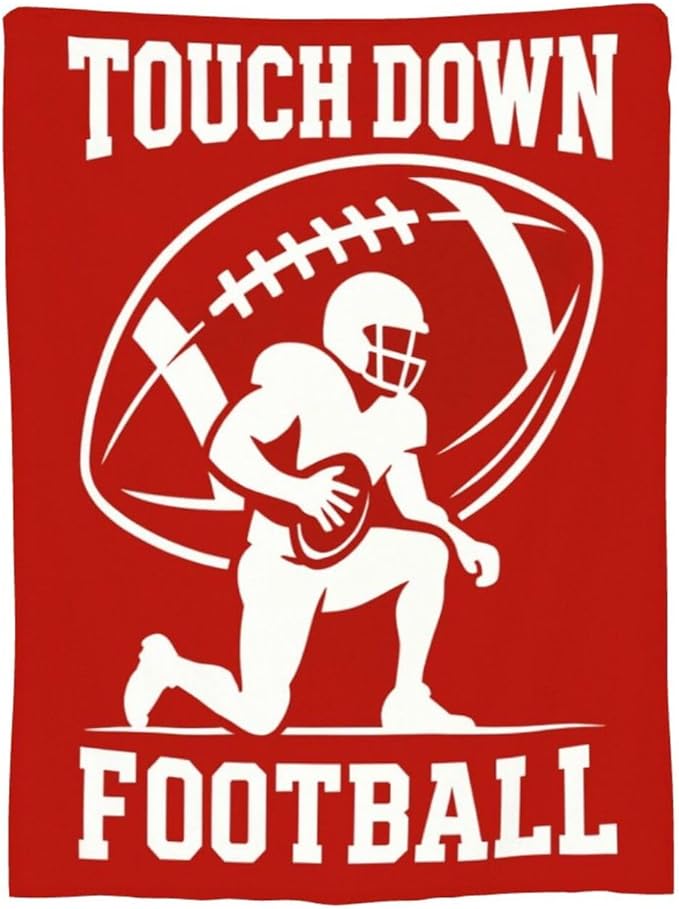 American Football Blanket Super Soft Warm Fluffy Fleece Flannel Ball Sports Throw Blanket Cozy Fuzzy Plush Stuff Bedding Blankets Gifts for Teens Boys Kids Women Girls Adults 60"X50"