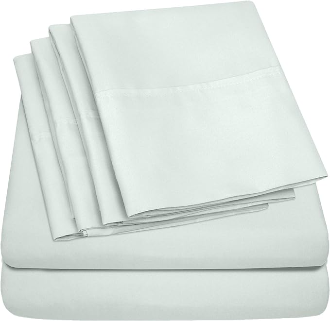 Full Size Bed Sheets - 6 Piece 1500 Supreme Collection Fine Brushed Microfiber Deep Pocket Full Sheet Set Bedding - 2 Extra Pillow Cases, Great Value, Full, Mint