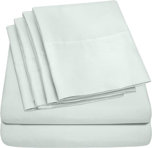 Full Size Bed Sheets - 6 Piece 1500 Supreme Collection Fine Brushed Microfiber Deep Pocket Full Sheet Set Bedding - 2 Extra Pillow Cases, Great Value, Full, Mint
