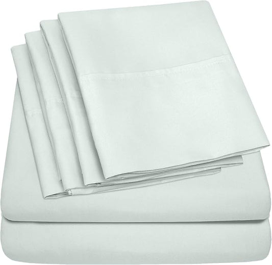 Queen Sheets Mint - 6 Piece 1500 Supreme Collection Fine Brushed Microfiber Deep Pocket Queen Sheet Set Bedding - 2 Extra Pillow Cases, Great Value, Queen, Mint
