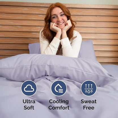 Full XL Bed Sheet - 4 Piece Full XL Bed Sheets Set - Soft, Breathable & Cooling - Hotel Luxury Bedding for Women, Men, Kids, Teens, Boys & Girls - Deep Pockets, Fade & Wrinkle Free - Light Lavender