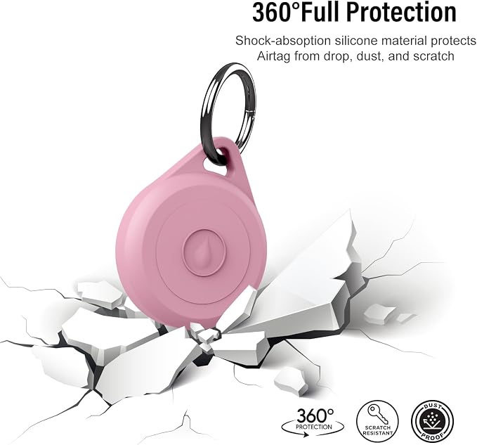 for Air tag Keychain Holder Case for Apple Air tag 1st & 2nd Generation, 2 Pack of IPX8 Waterproof, Fully Shockproof, Anti Scratch for Air tag Holder Case for Key, Kid, Bag, Luggage, Pets Collar