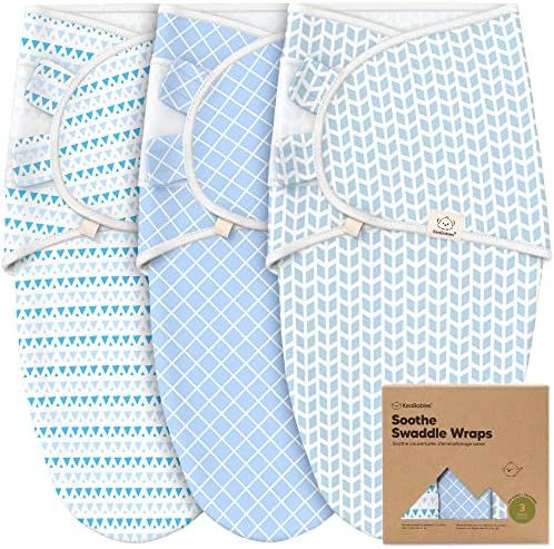KeaBabies 3-Pack Organic Baby Swaddles for Newborns, Infant, Storm, 0-3M