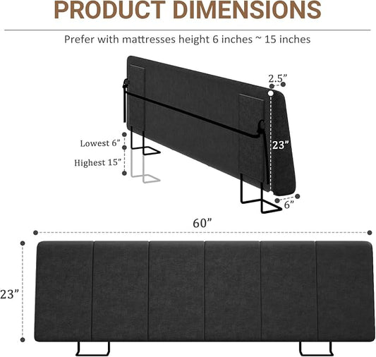 Queen Size Headboard Only-No Assembly Required, Black | Easy to use no assembly required, Linen fabric and extra-thick foam for added comfort, Modern style headboard queen size