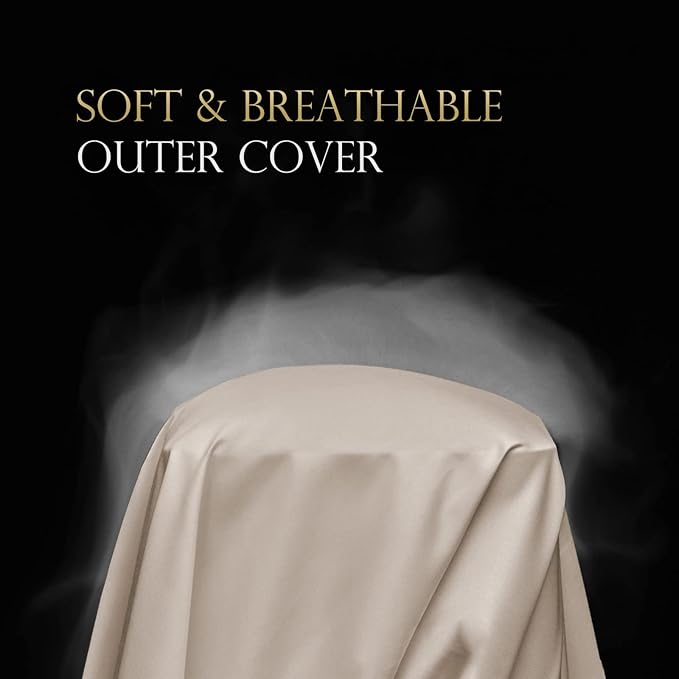 Cooling Curved Pillow Cases Queen Size Set of 2 - Rayon Derived from Bamboo Side Sleeper Pillowcase Cover - Breathable Cool Silky Soft Pillowcase for Hot Sleepers Hair and Skin 20 * 30 Inches Taupe