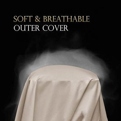 Cooling Curved Pillow Cases Queen Size Set of 2 - Rayon Derived from Bamboo Side Sleeper Pillowcase Cover - Breathable Cool Silky Soft Pillowcase for Hot Sleepers Hair and Skin 20 * 30 Inches Taupe