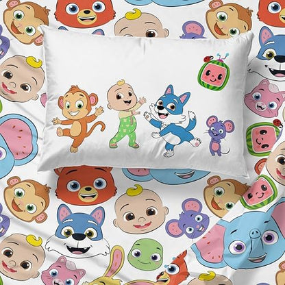 Sunny Side Up CoComelon Twin Size Sheeet Set - 3 Piece Kids Animals Bedding Set Includes Pillow Cover - Super Soft Microfiber Sheets