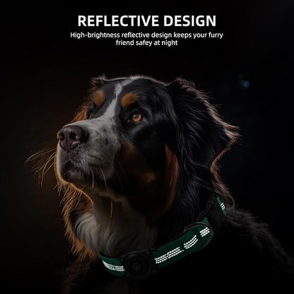 Upgrade Dog Collar with AirTag Holder, IP68 Waterproof, Teal, XS | Built-in Water Resistant AirTag holder, 1000D Nylon, Reflective Stitching for Night Visibility, Soft padding for Comfort