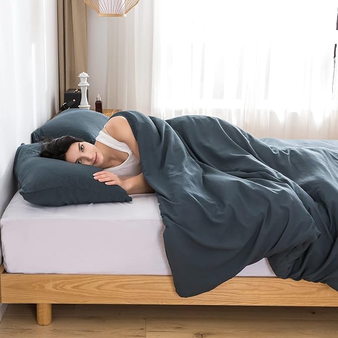 2Piece Sliky Soft Fluffy Bedding Comforters Set for Twin/XL Size Bed, Made with Cozy Washable PolyCotton Microfiber Fabric, LightWeight All Season Use, 1 Comforter & 1 Pillowsham, Dark Dusty Blue Grey