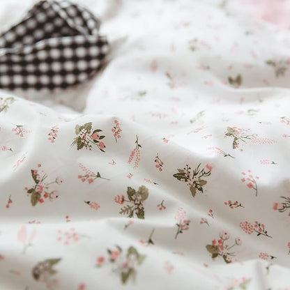 HighBuy Pink Floral Comforter Set Twin XL Garden Botanical Coquette Bedding Comforter Set for Girl Chic Flower Bedding Sets Twin XL Vintage Comforter Sets,1 Pink Floral Comforter with 2 Pillowcases
