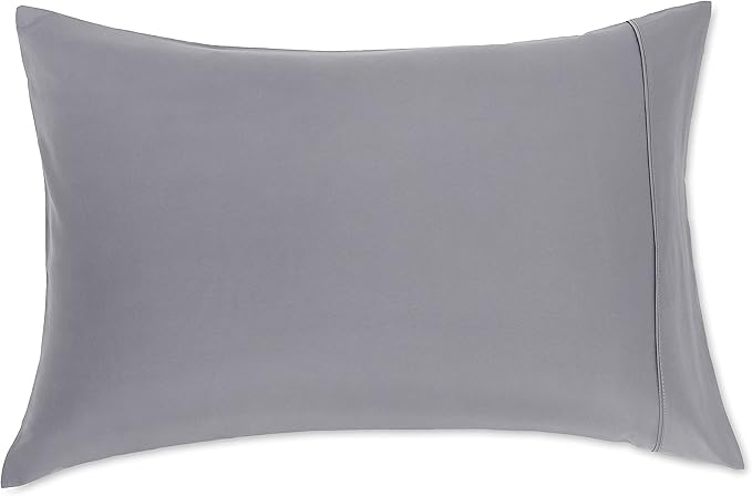 Amazon Basics King Pillowcases Set of 2 - Lightweight, Super Soft Easy Care Microfiber, Dark Gray, 40" L x 20" W, Pillows Not Included