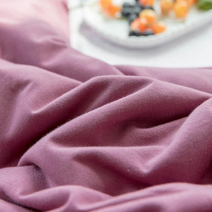 Purple Bedding Duvet Cover Twin XL 3 Pieces Pale Mauve Duvet Cover Boho Solid Bedding Set Luxury Soft Jersey Knit Cotton Comforter Cover with 2 Pillowcases Breathable Soft Mauve Color Bedding Set