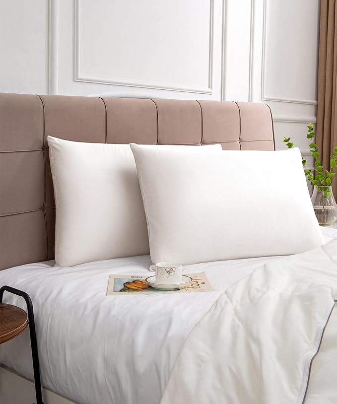 Warmstar Cotton Pillow Cases Standard Size Set of 2, 600 Thread Count Pillowcases 20x26 Inches, Soft Long Staple Cotton Pillowcases Breathable with Envelope Closure,White