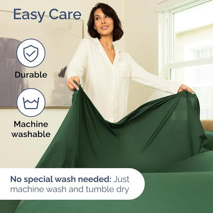 Full XL Bed Sheet - 4 Piece Full XL Bed Sheets Set - Soft, Breathable & Cooling - Hotel Luxury Bedding for Women, Men, Kids, Teens, Boys & Girls - Deep Pockets, Fade and Wrinkle Free - Emerald Green
