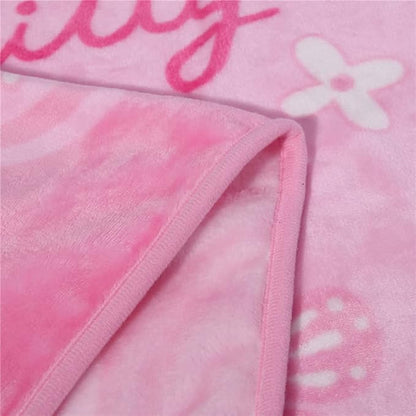 Cartoon Printing Throw Blanket for Girls Kids Adults, 40"x55", All Seasons Flannel Fleece Blanket, Soft & Warm Plush Blankets for Couch Sofa Bed Camping Travel (Pink 002)