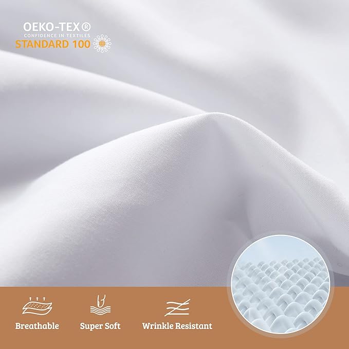 YIYEA Body Pillow Cover Set of 2, Ultra Soft 1800TC Hotel Quality Double Brushed Microfiber Body Pillow Pillowcases, Envelope Closure, Fade Resistant (20"x54", Black)