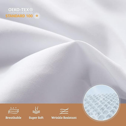 YIYEA Body Pillow Cover Set of 2, Ultra Soft 1800TC Hotel Quality Double Brushed Microfiber Body Pillow Pillowcases, Envelope Closure, Fade Resistant (20"x54", Black)