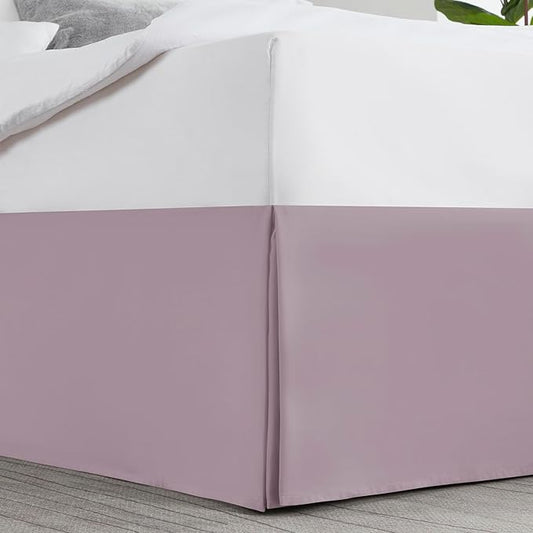 Nestl Dusty Purple Full XL Bed Skirt - Full XL Size Bed Skirt 14 Inch Drop - Brushed Microfiber Bed Skirts - Hotel Quality Pleated Bed Skirt - Shrinkage & Fade Resistant