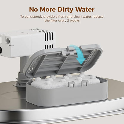 Cat Water Fountain 16 Pack Replacement Filters/Sponges (8+8) -Compatible with Apauk-APFSS-3201 Stainless Steel Cat Water Fountain