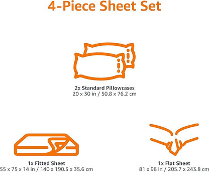 Amazon Basics 100% Cotton Jersey Bed Sheet Set, Full, Olive (Melange), Solid