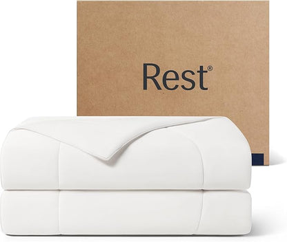 REST® Evercool® Cooling Comforter, Twin/Twin XL, Blanket for Hot Sleepers, All Season Bedding to Keep Cool for Night Sweats, Breathable Lightweight Blanket, 68"x90" Inches, Arctic White