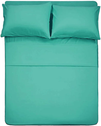 Best Season 4 Piece Bed Sheet Set (Full Size Turquoise) 1 Flat Sheet,1 Fitted Sheet and 2 Pillow Cases,100% Brushed Microfiber 1800 Luxury Bedding,Deep Pockets,Extra Soft & Fade Resistant