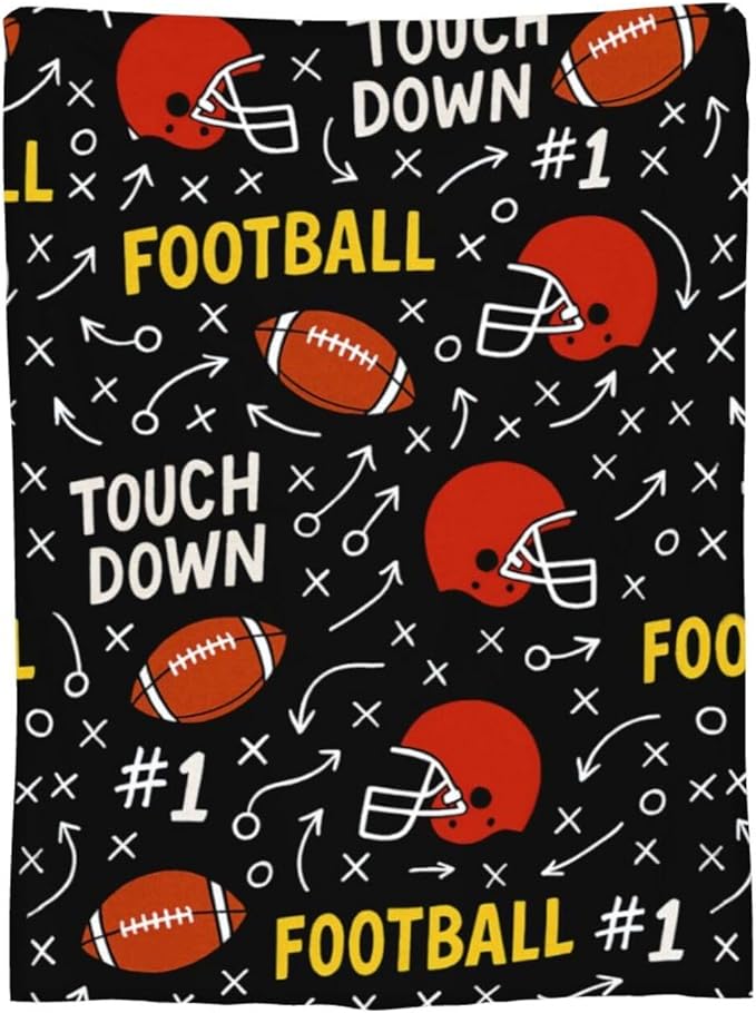 American Football Blanket Super Soft Warm Fluffy Fleece Flannel Ball Sports Throw Blanket Cozy Fuzzy Plush Football Stuff Bedding Blankets Gifts for Teens Boys Kids Women Girls Adults 50"X40"