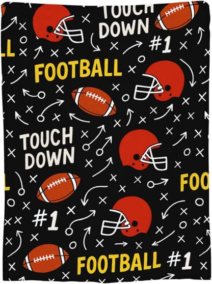 American Football Blanket Super Soft Warm Fluffy Fleece Flannel Ball Sports Throw Blanket Cozy Fuzzy Plush Football Stuff Bedding Blankets Gifts for Teens Boys Kids Women Girls Adults 50"X40"