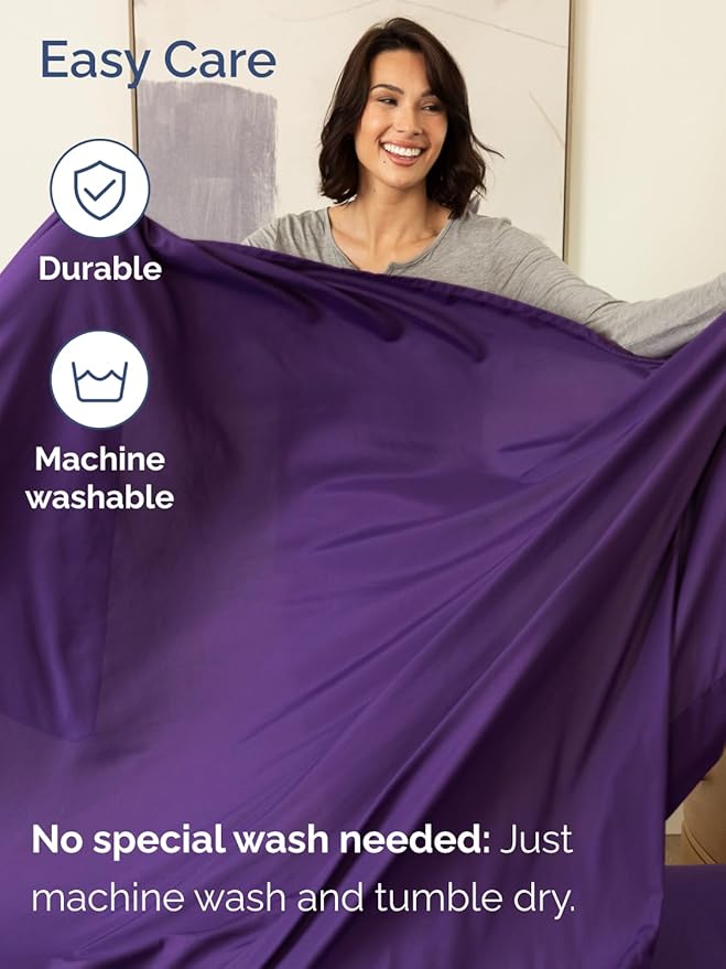 Extra Deep Queen Sheet Set - 6 Piece Breathable and Cooling Sheets - Hotel Luxury Bedding for Women, Men, Kids & Teens - Easy & Secure Fit - Soft, Wrinkle Free and Comfy - Extra Deep Pockets - Purple