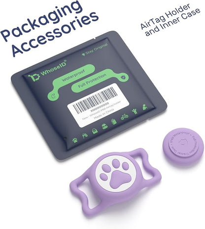 IP68 Waterproof Dog AirTag Holder for Dog Collar, Soft, Stretchy Silicone | Full-Body Protection, Easy Tool-Free Installation, Quiet, No-Dangle Fit, Lightweight, Fits Dog & Cat Collars of All Widths