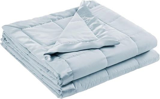 Madison Park Windom Down Alternative Blanket, Premium 3M Scotchgard Moisture Wicking Treatment, Lightweight and Soft Bed Cover For All Season, Satin Trim, Blue Twin