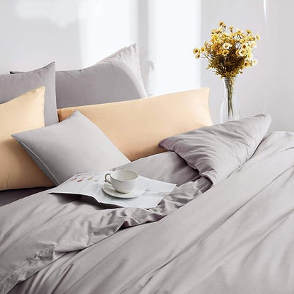FLXXIE King Pillow Cases Set of 2, Soft Microfiber Pillow Covers with Envelope Closure, Wrinkle, Fade and Stain Resistant Pillowcases, 20x36, Smoky Grey